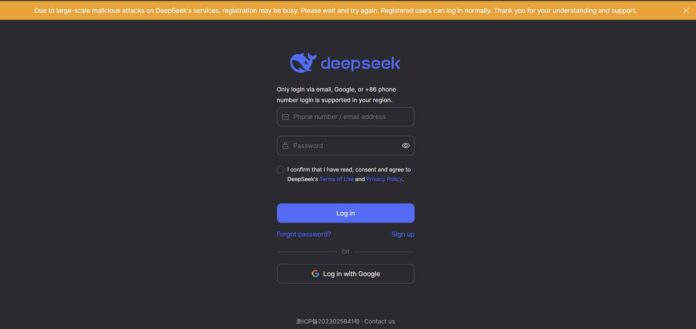 DeepSeek Temporarily Stops User Registrations