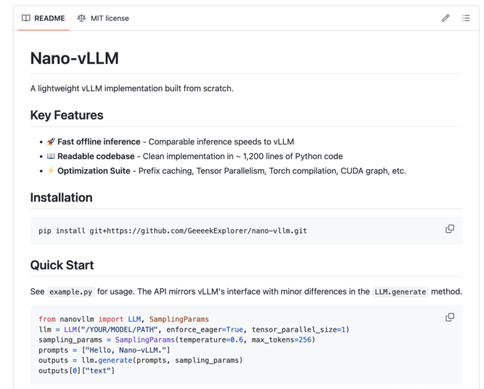 DeepSeek Researchers Open-Sourced a Personal Project named ‘nano-vLLM’: A Lightweight vLLM Implementation Built from Scratch