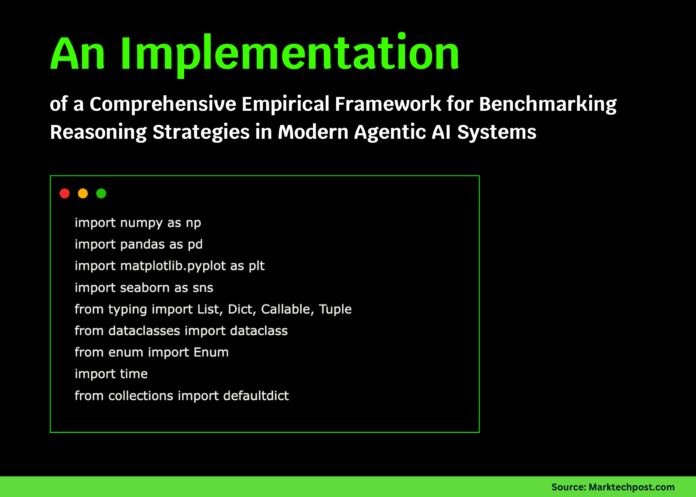 An Implementation of a Comprehensive Empirical Framework for Benchmarking Reasoning Strategies in Modern Agentic AI Systems